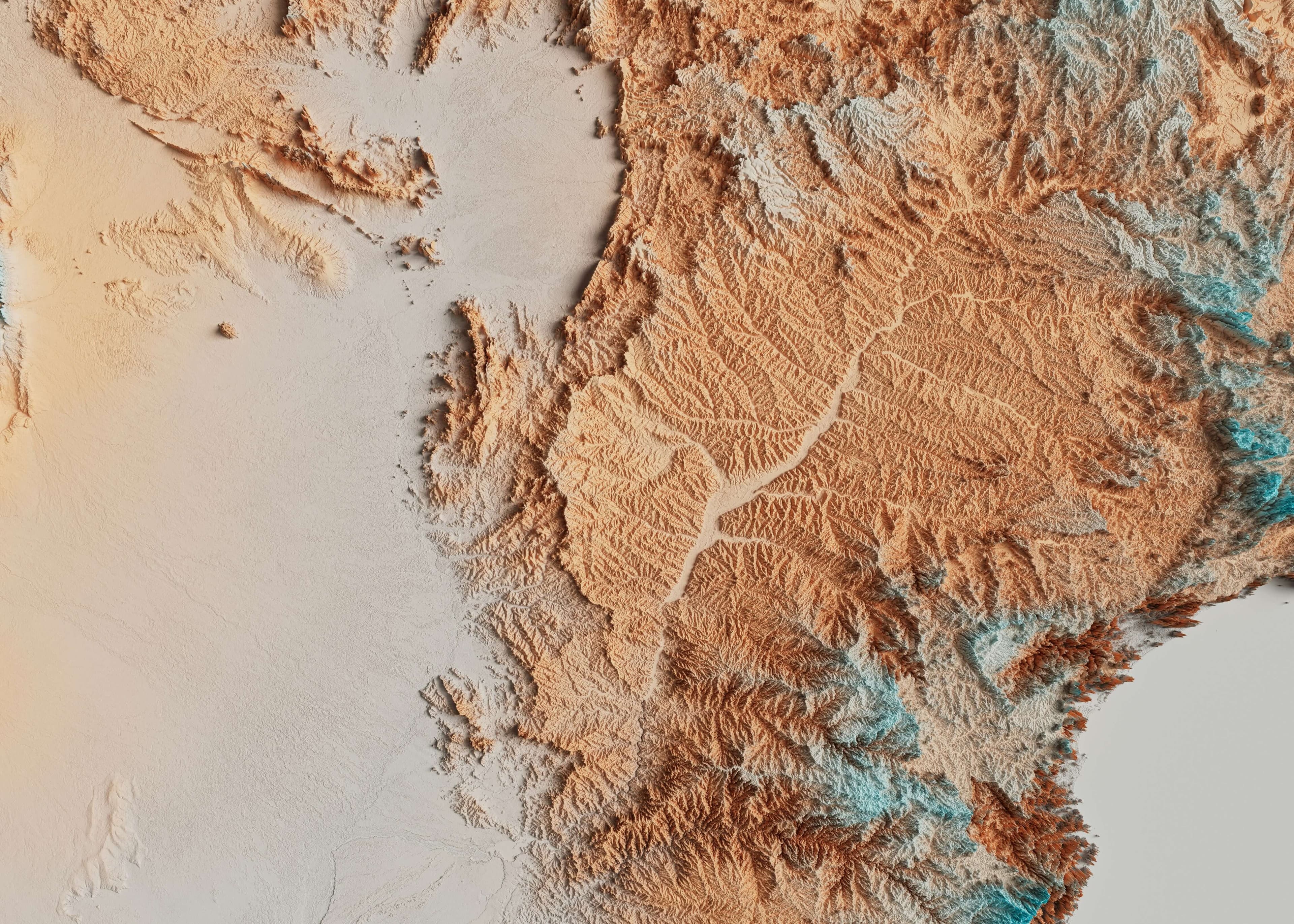 Vista cenital de un terreno cartografiado con dron